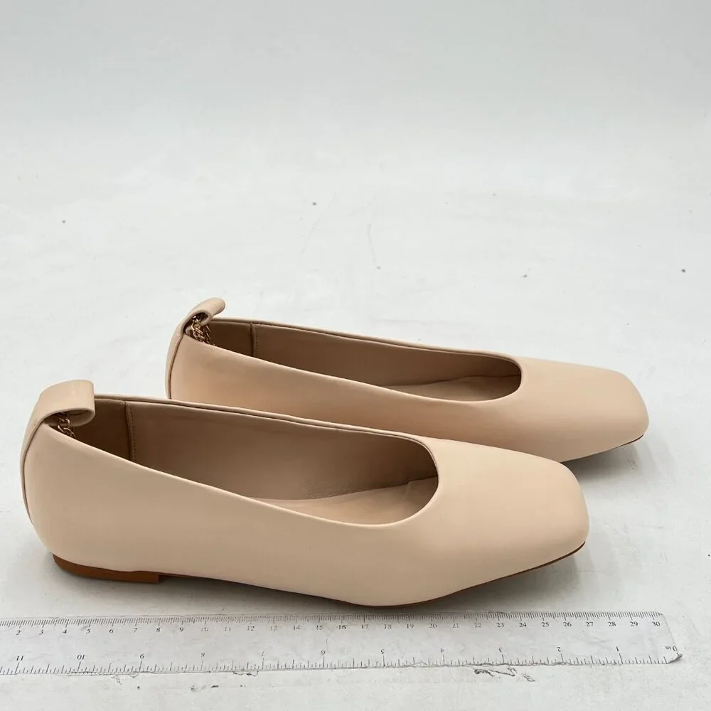 Women's Pale Pink Ankle Chain Flats